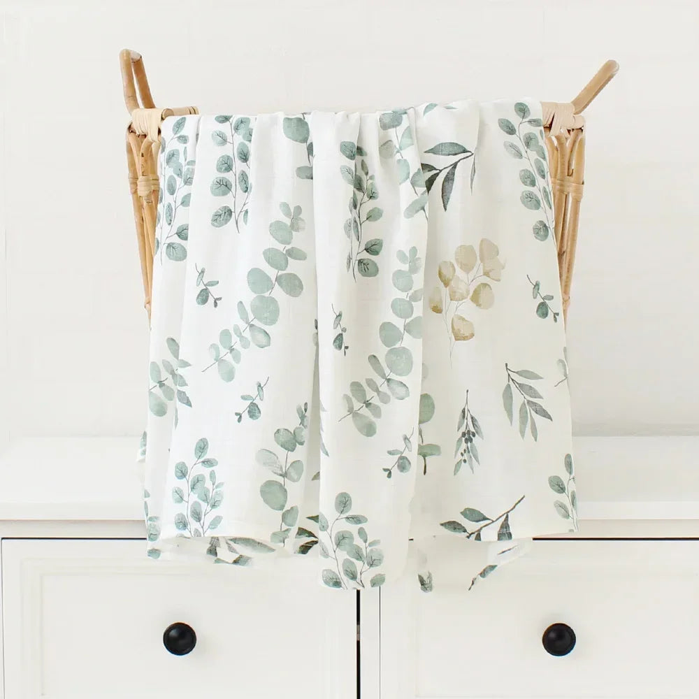 Bamboo Swaddle Blanket Baby Blankets Newborn Muslin Blanket Organic Cotton Soft New Born Wrap 5 Petal Flower for Spring