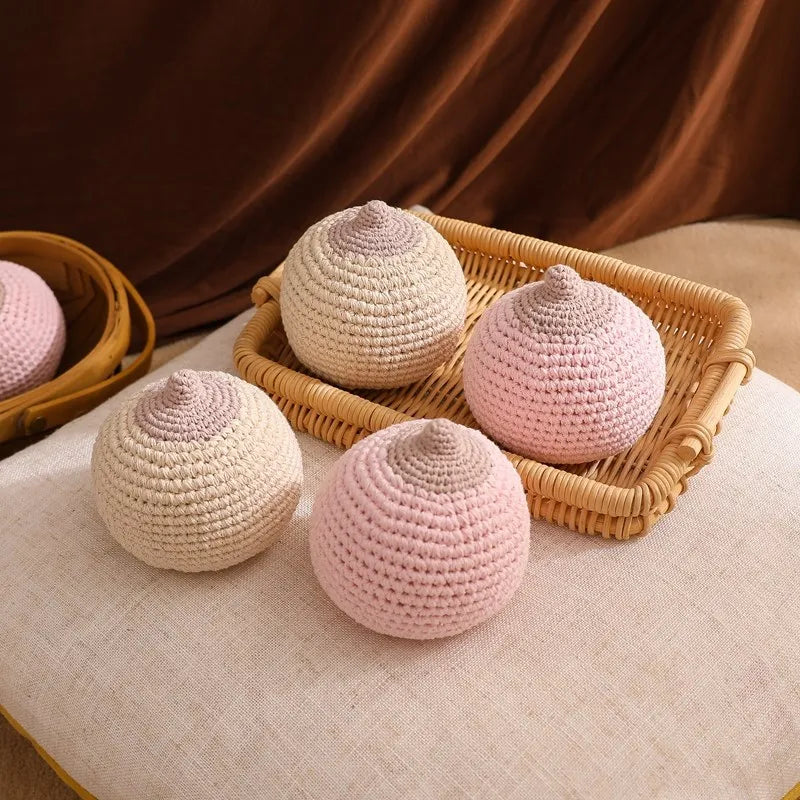 1pc Baby Teether Crochet Boob for Kids Handmade Breastfeeding Models Soothe Toy Babies Gift Children's Toy