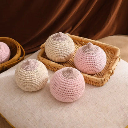 1pc Baby Teether Crochet Boob for Kids Handmade Breastfeeding Models Soothe Toy Babies Gift Children's Toy