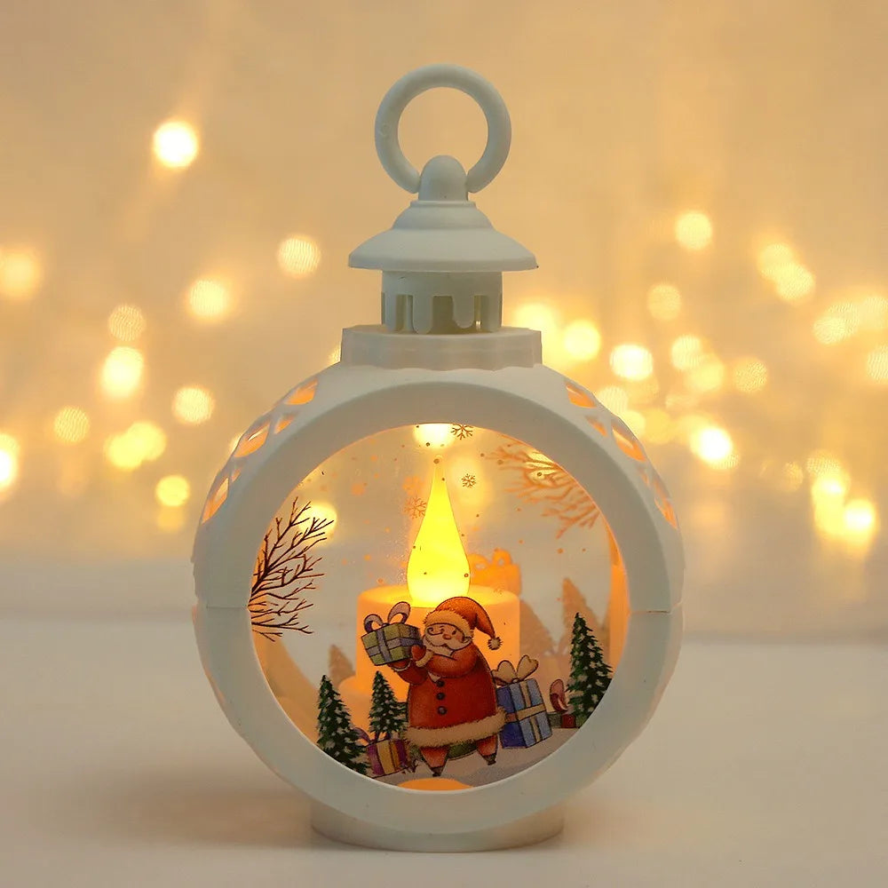 Christmas Decorations Light Up Night Light Pendant Christmas Items Decoration Props Table Candlestick Lamp Window Decoration