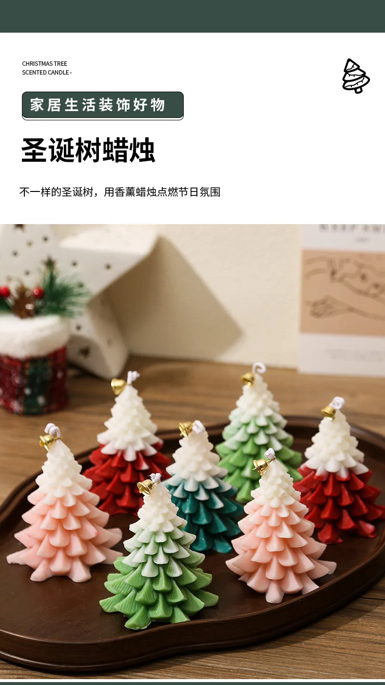 Christmas Tree Shape Scented Candles Christmas Party Atmosphere Candles Living Room Bedroom Aromatherapy Decoration Festiva Gift