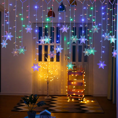 Shop 3.2M LED Snowflake Curtain Lights - Waterproof Holiday Decor