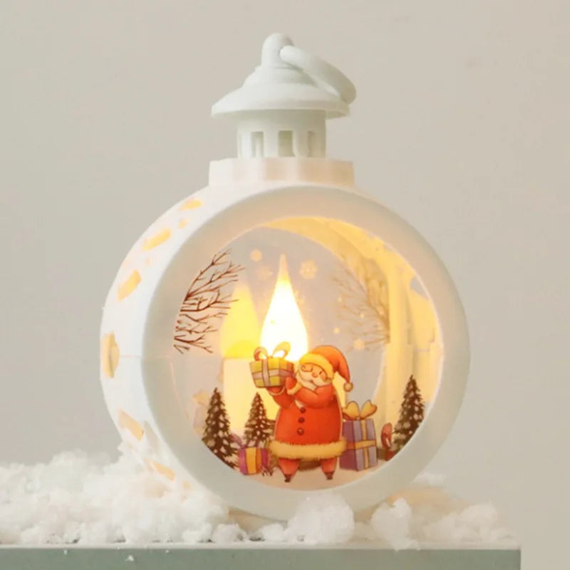 Christmas Round Wind Light Merry Christmas Decoration for Home Ornaments Xmas Gift New Year