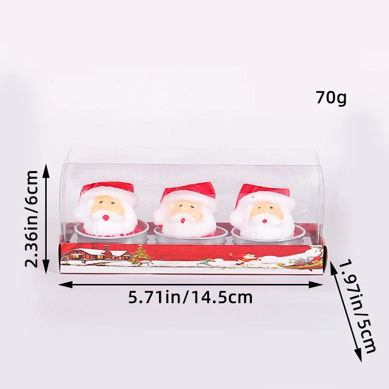 3pc/set Christmas Scented Candle Navidad New Year Gifts Old Man Tree Snowman Christmas Candle Decora for Christmas Dinner Candle