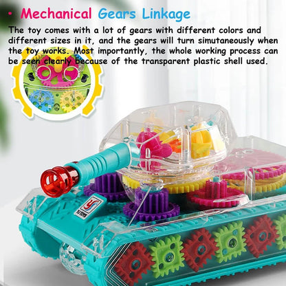 Light Up Transparent Gears Police Car Toy for Kids Bump and Go Toy Car for Boys Girl Educational Baby Toys Car Music LED Effects