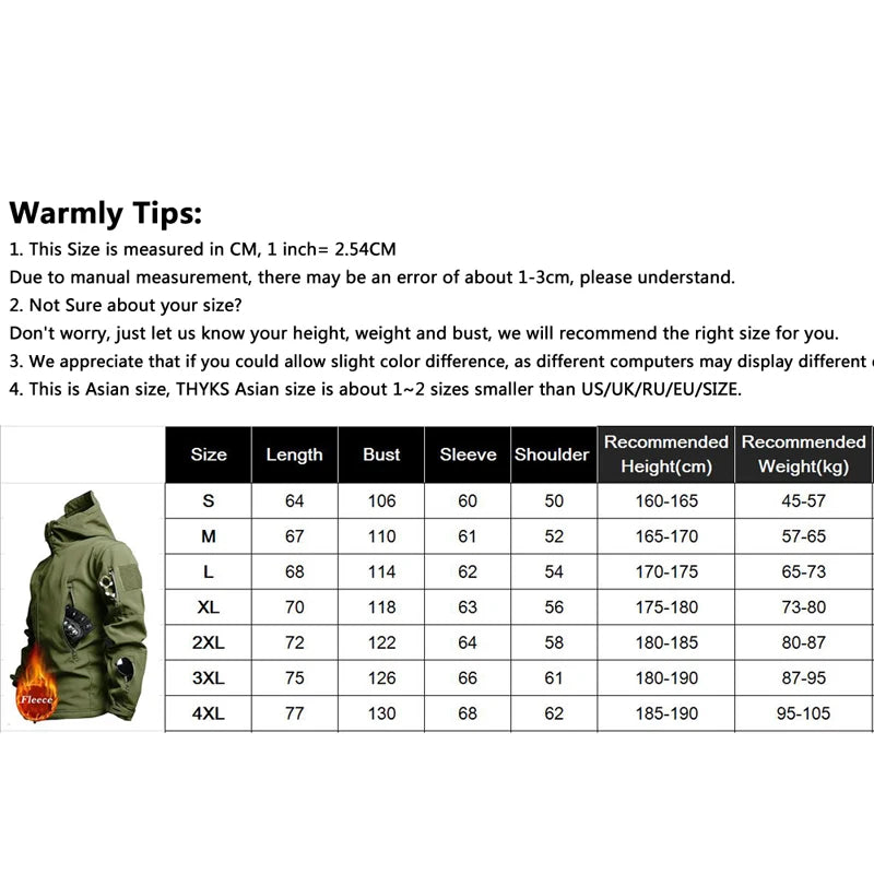 Outdoor Jackets Men Shark Skin Soft Shell Tactical Waterproof  Windbreaker Jacket Mens Hooded Bomber Coats Hiking