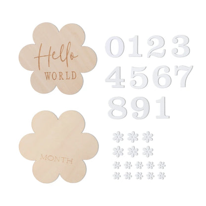 2Pcs Baby Wooden Balloon Milestone Cards Photography Accessories Baby Photography Shooting Props For Newborn Birthing Gifts