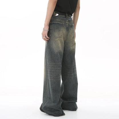 Shop Men's Vintage Wide Leg Denim Jeans - Distressed Casual Trousers