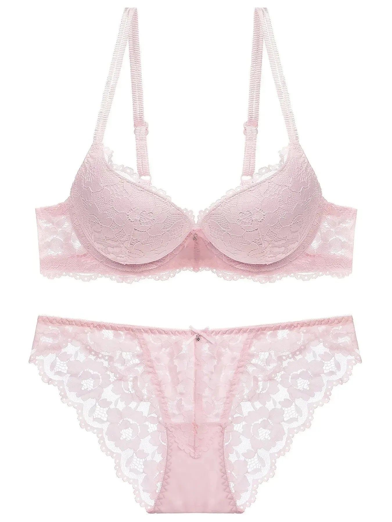 Shop Elegant Lace Lingerie Set: Push-Up Bra & Sheer Panty - Perfect for Valentine's Day