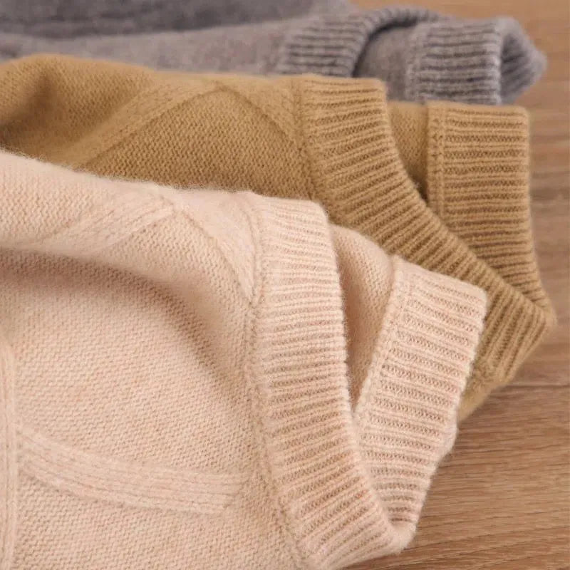 Men Cashmere Sweater Autumn Winter Soft Warm Jersey Jumper Robe Hombre Pull Homme Hiver Pullover O-Neck Knitted Woollen Sweaters