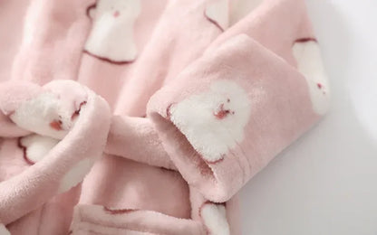 Boys Girls Hooded Bathrobe Toddler Rabbit Anime Cartoon Towel Beach Children's Sleepwear Baby Kids Bath Robes Pyjamas Nightgown