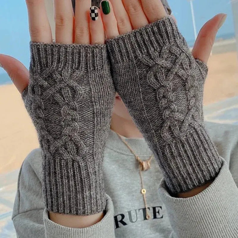 Unisex Soft Knitted Half-Finger Mittens