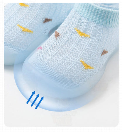 Children's Walking Shoes Baby Floor Shoes Baby Socks Shoes Non Slip Indoor Soft Sole Mesh Surface Thin Sandals One Foot Pedal