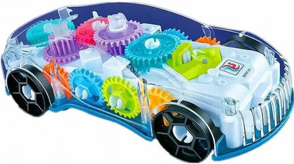 Light Up Transparent Gears Police Car Toy for Kids Bump and Go Toy Car for Boys Girl Educational Baby Toys Car Music LED Effects