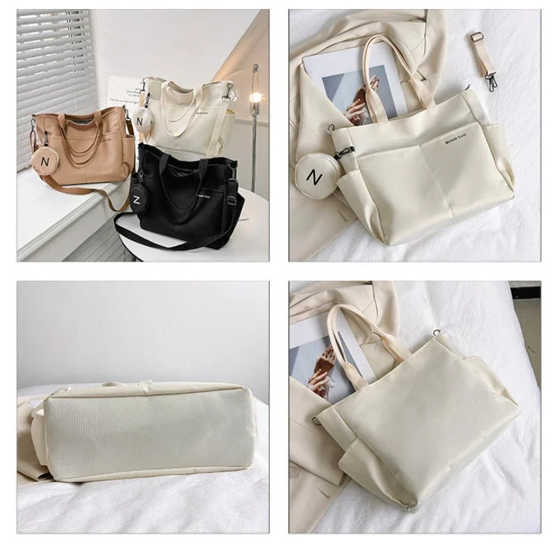 Shop Women's Canvas Crossbody Tote - Stylish Messenger Handbag for Students