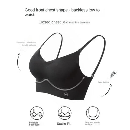 Shop Summer Slim Seamless Backless Triangle Bra - Sexy Lingerie