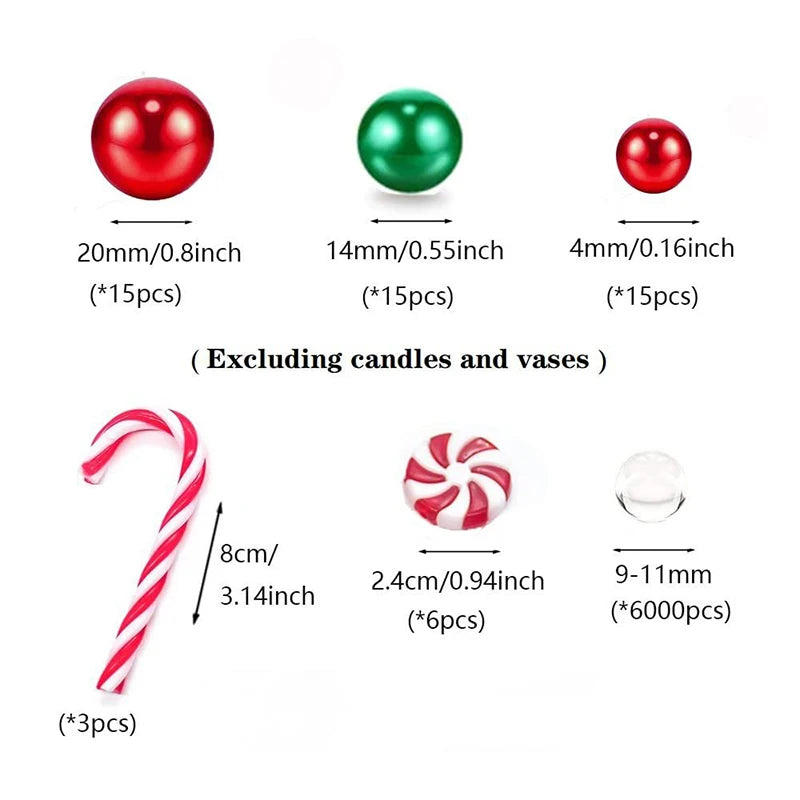 Christmas Vase Filler Pearl for Vase Candyland Pearls Water Gels Beads Floating Candles for Christmas Home Table Party Decor