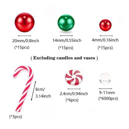 Christmas Vase Filler Pearl for Vase Candyland Pearls Water Gels Beads Floating Candles for Christmas Home Table Party Decor