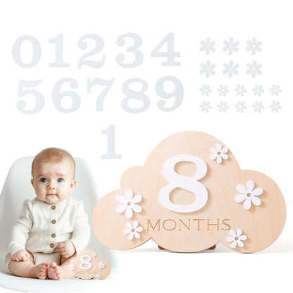 2Pcs Baby Wooden Balloon Milestone Cards Photography Accessories Baby Photography Shooting Props For Newborn Birthing Gifts