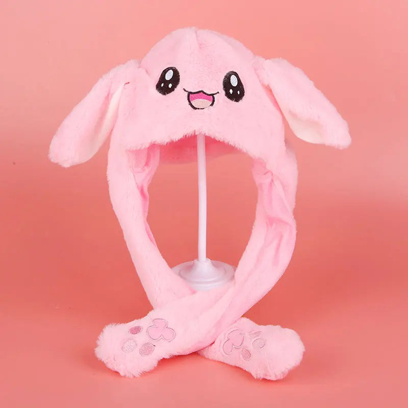 Cute Caps Plush Embroidery Women Hat Gift For Kids Children Girls Boy Wrap Warm Dancing Rabbit Ear Hat