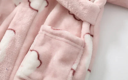 Boys Girls Hooded Bathrobe Toddler Rabbit Anime Cartoon Towel Beach Children's Sleepwear Baby Kids Bath Robes Pyjamas Nightgown